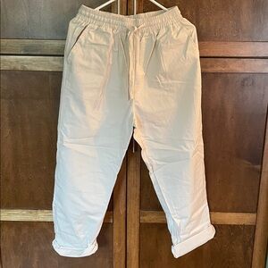 Casual Cream Cotton Pants.